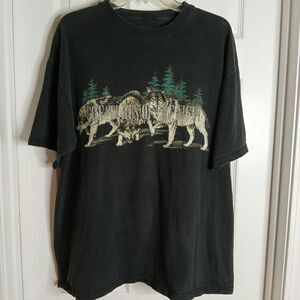 Keiser Clark true vintage Designer Black Graphic Men's T-Shirt SZ Large